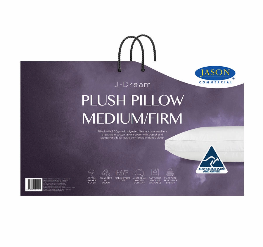 J-Dream Plush 900g Standard Medium Firm Gusset Pillow