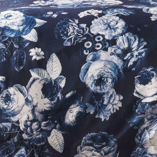 Jardin Navy Quilt Cover Set by GRACE Linen House