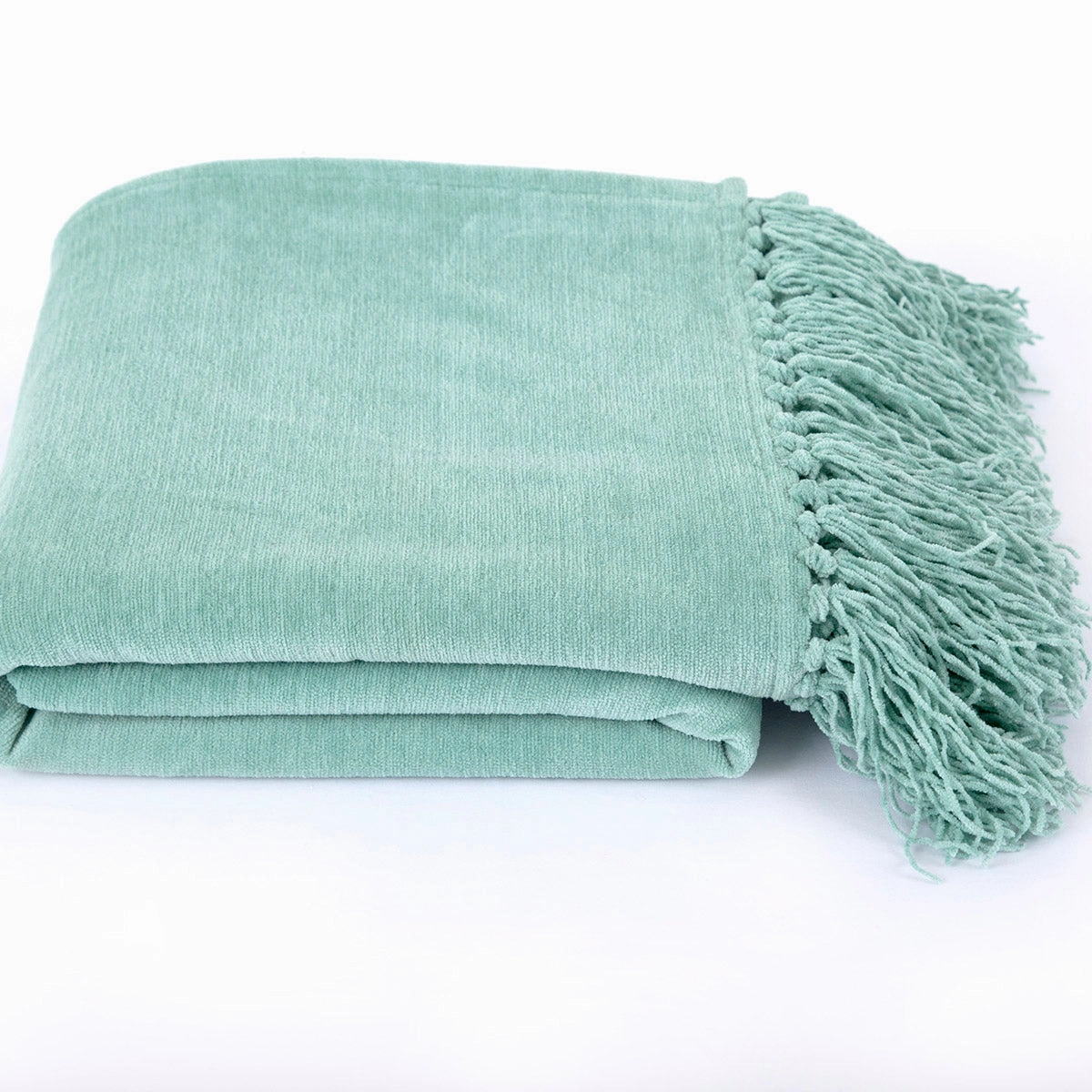 Jessica 100% Cotton Solid Woven Super Soft Dusty Jade Green Throw/Sofa/Multi Cover/Single Bed Cover