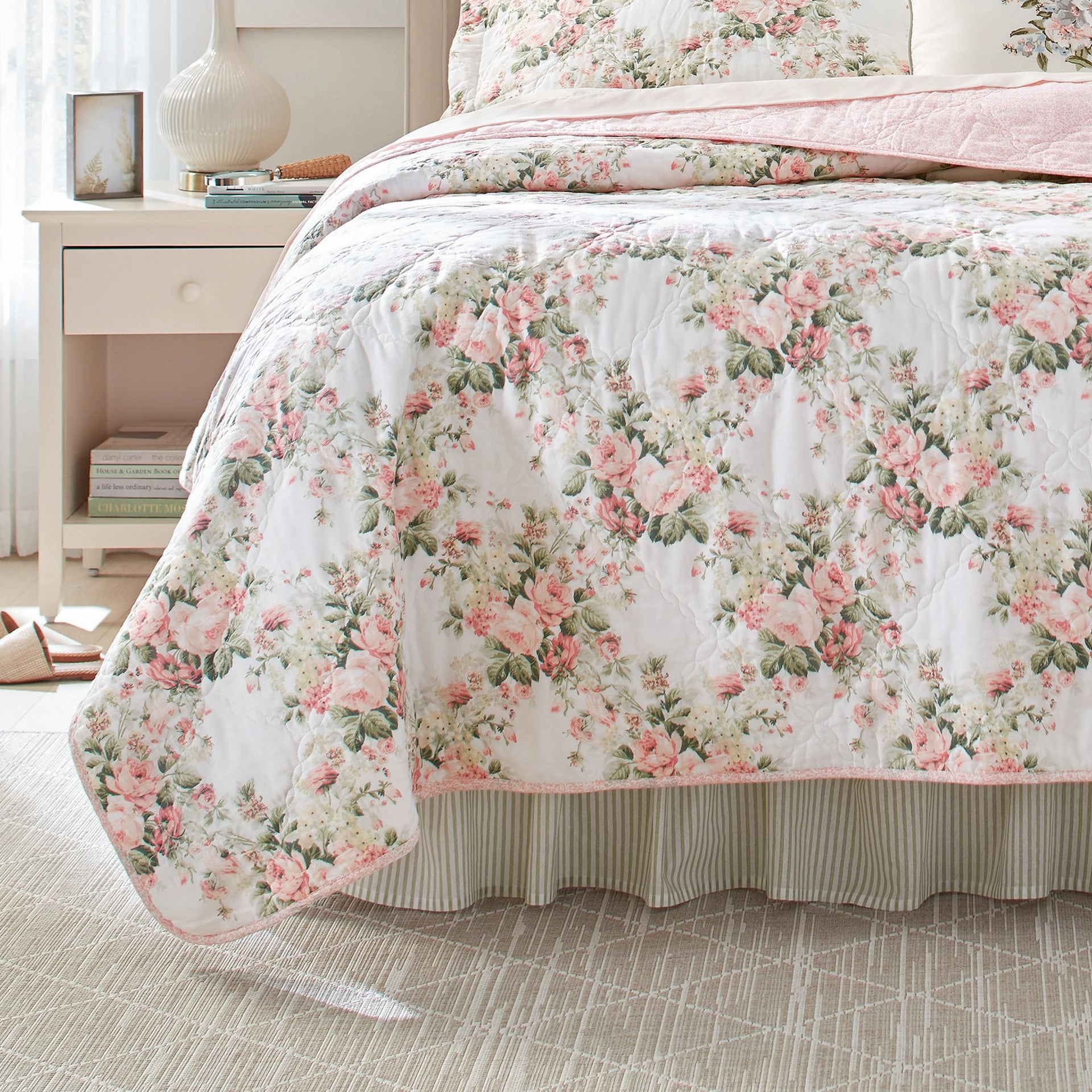 Joyce Peach Bellini Coverlet Set by Laura Ashley