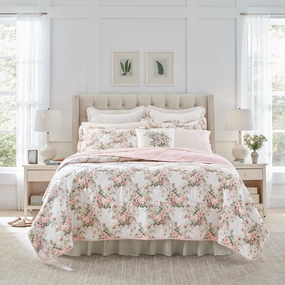 Joyce Peach Bellini Coverlet Set by Laura Ashley