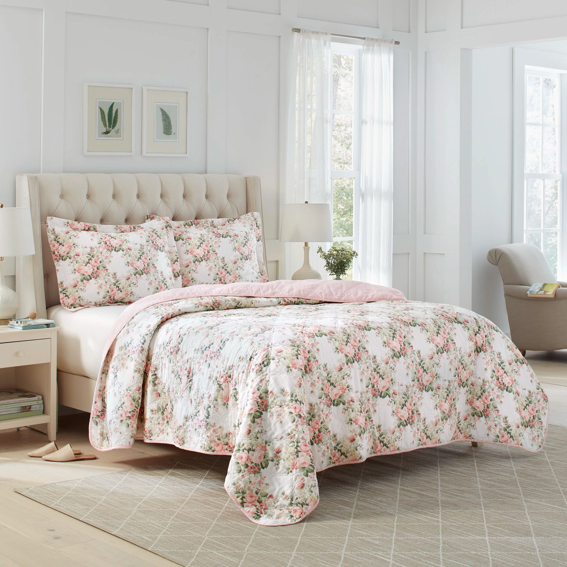 Joyce Peach Bellini Coverlet Set by Laura Ashley