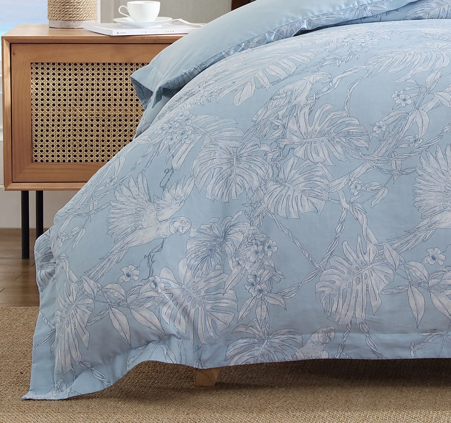 Jungle Toile Quilt Cover Set Range Blue