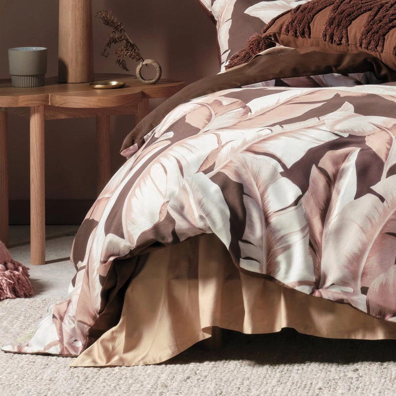 Kalena Cinnamon Quilt Cover Set by Linen House