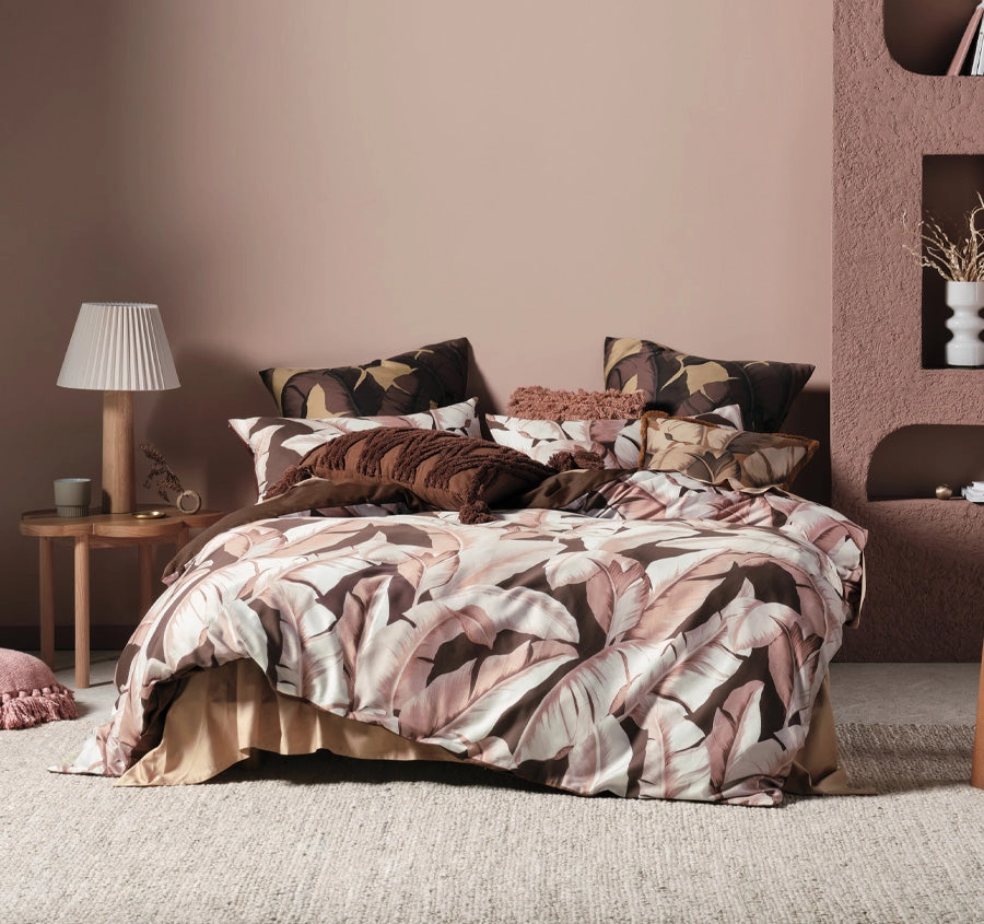 Kalena Quilt Cover Set Range Cinnamon