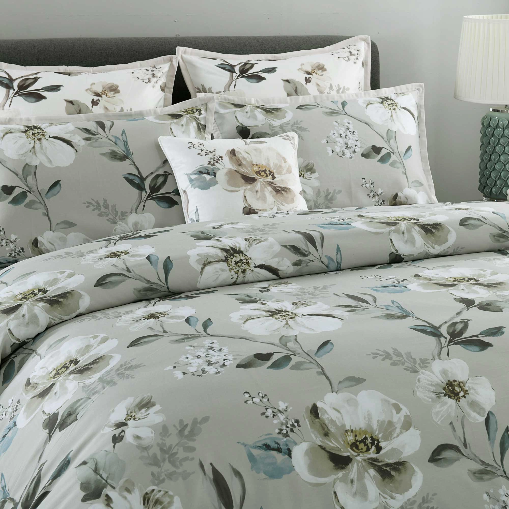 Kara Grey Quilt Cover Set by Bianca