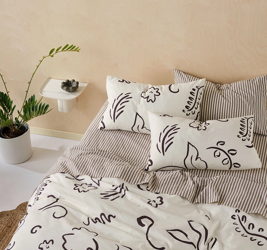 Kenzi Quilt Cover Set Range Vanilla