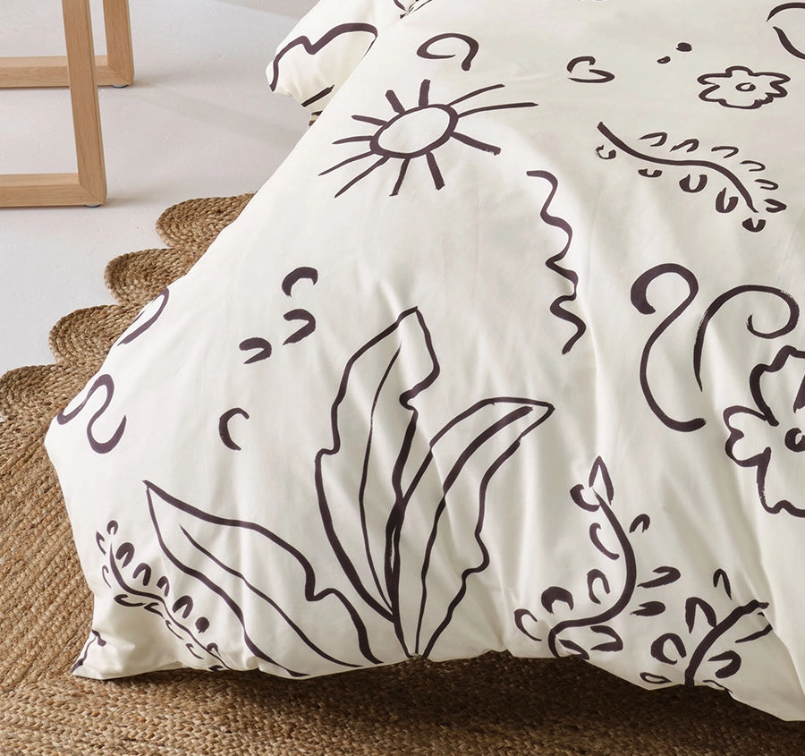 Kenzi Quilt Cover Set Range Vanilla