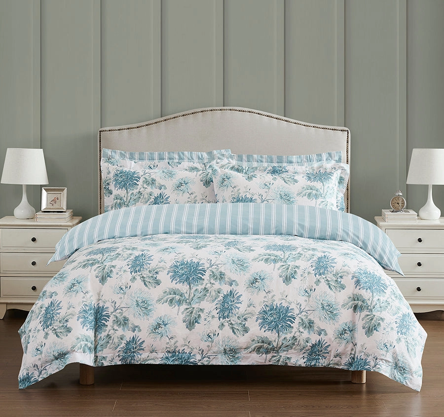 La Maryam Quilt Cover Set Range Hedgerow Green
