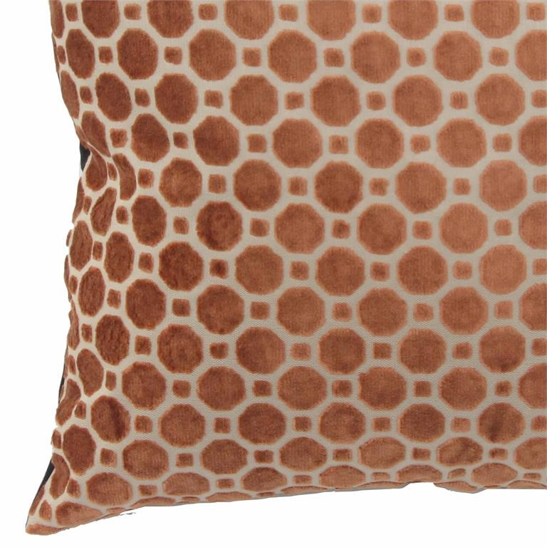 LARGE SQUARE BROWN THROW PILLOW WITH GEOMETRIC PATTERN