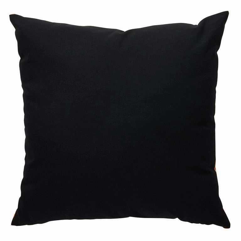 LARGE SQUARE BROWN THROW PILLOW WITH GEOMETRIC PATTERN