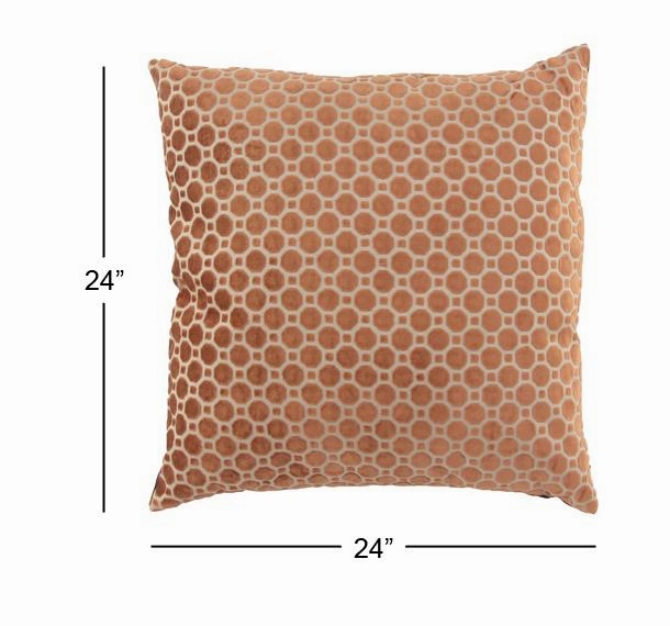 LARGE SQUARE BROWN THROW PILLOW WITH GEOMETRIC PATTERN