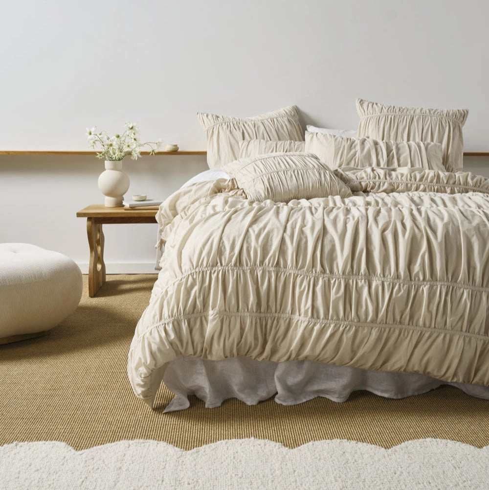Layla Natural European Pillowcase by Linen House