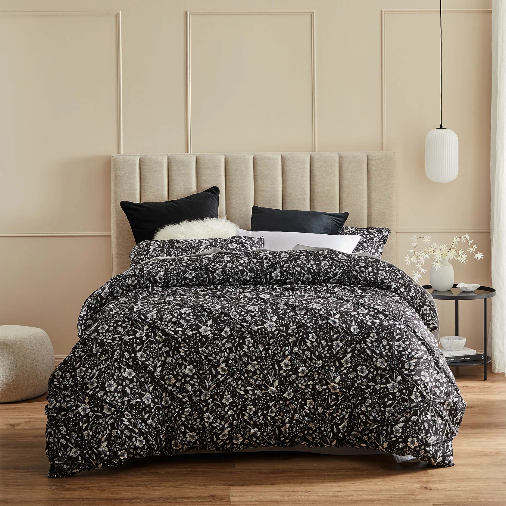 Leisel Black Quilt Cover Set by Logan and Mason Platinum
