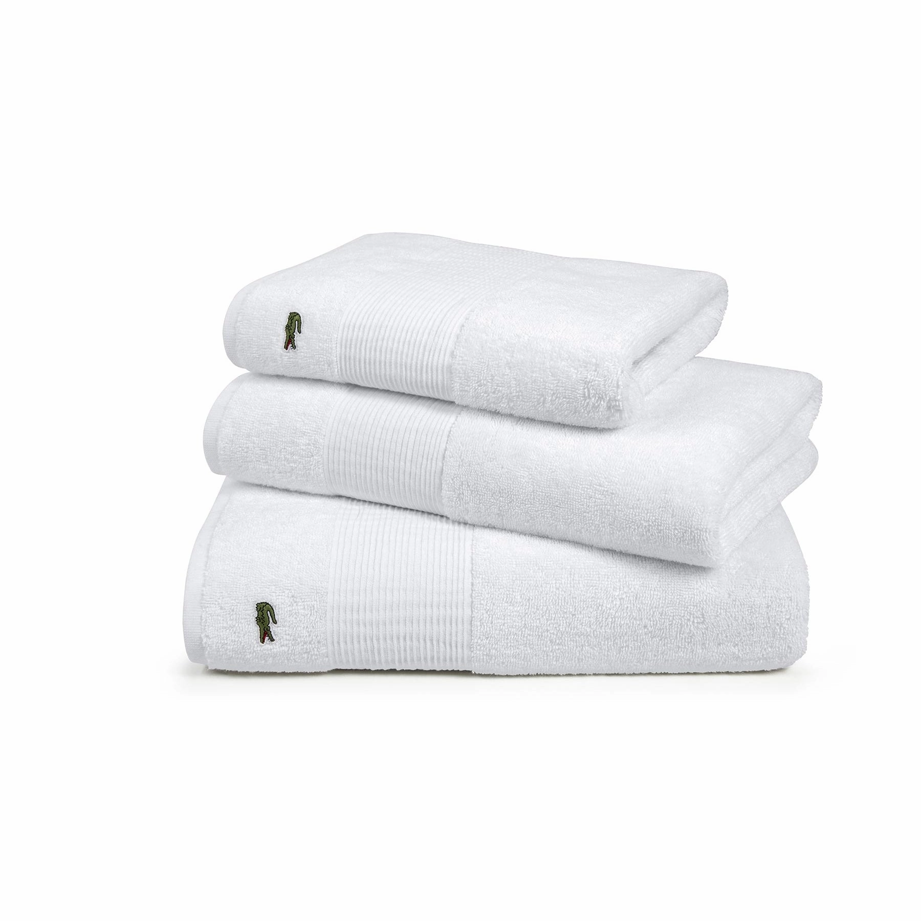 LLECROCO Blanc 600gsm Bath Towel Collection by Lacoste