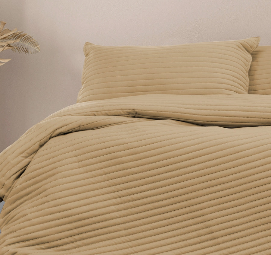 London Quilt Cover Set Range Cinnamon