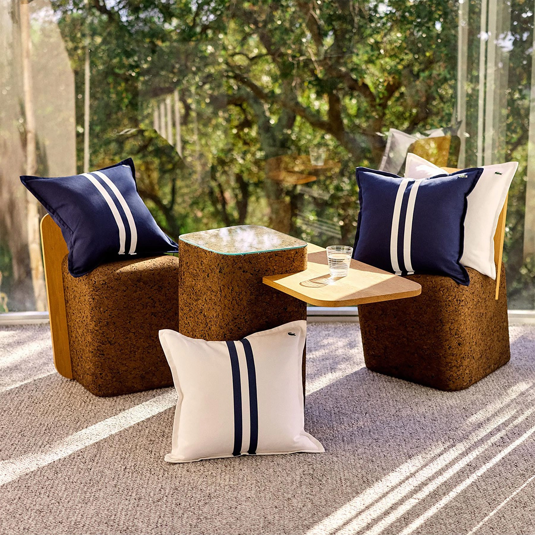 LRUBAN Blanc Cushion Cover by Lacoste
