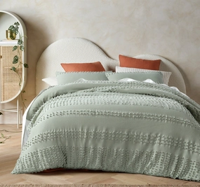 Luca Quilt Cover Set Range Sage