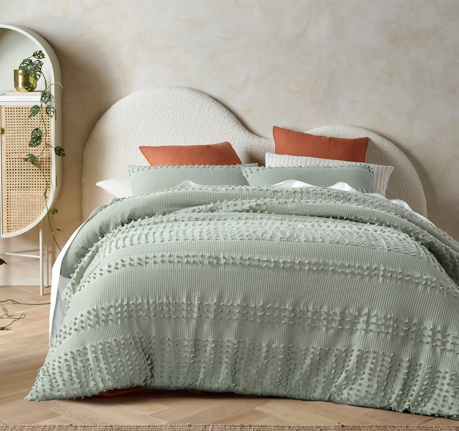 Luca Quilt Cover Set Range Sage