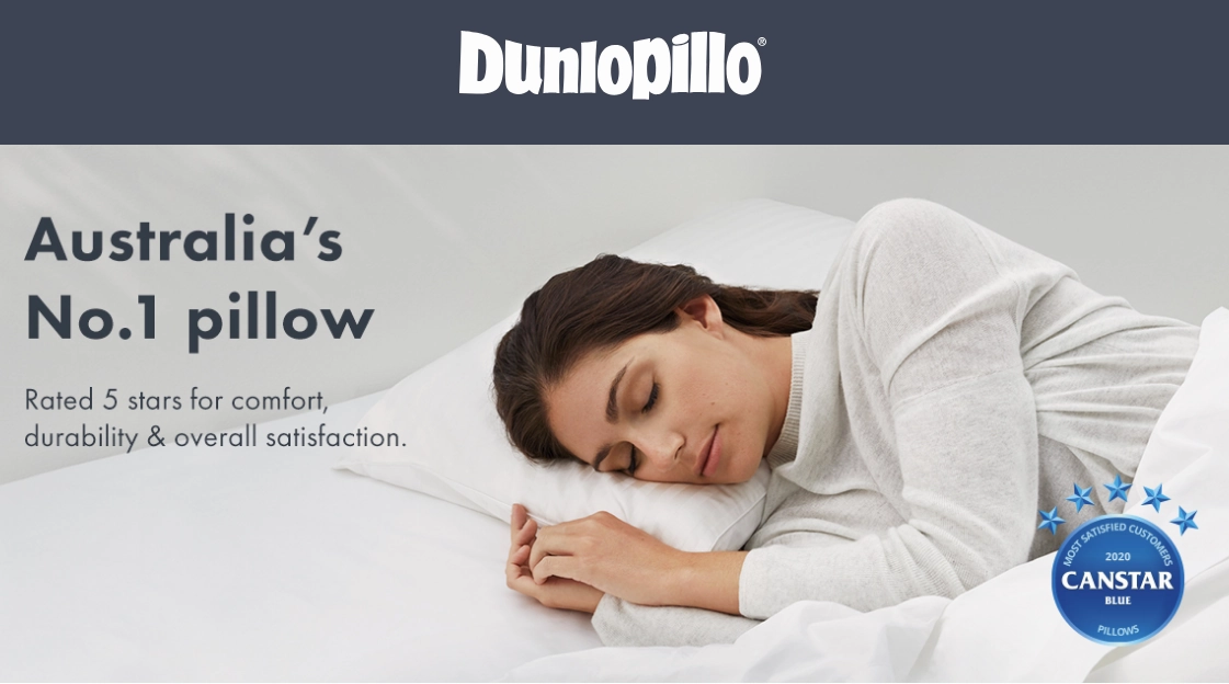 Luxurious Latex HIGH Profile & MEDIUM Feel Pillow by Dunlopillo (2 Pack)