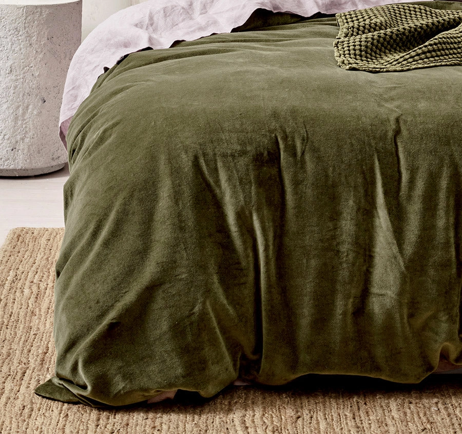 Luxury Velvet Quilt Cover Range Caper