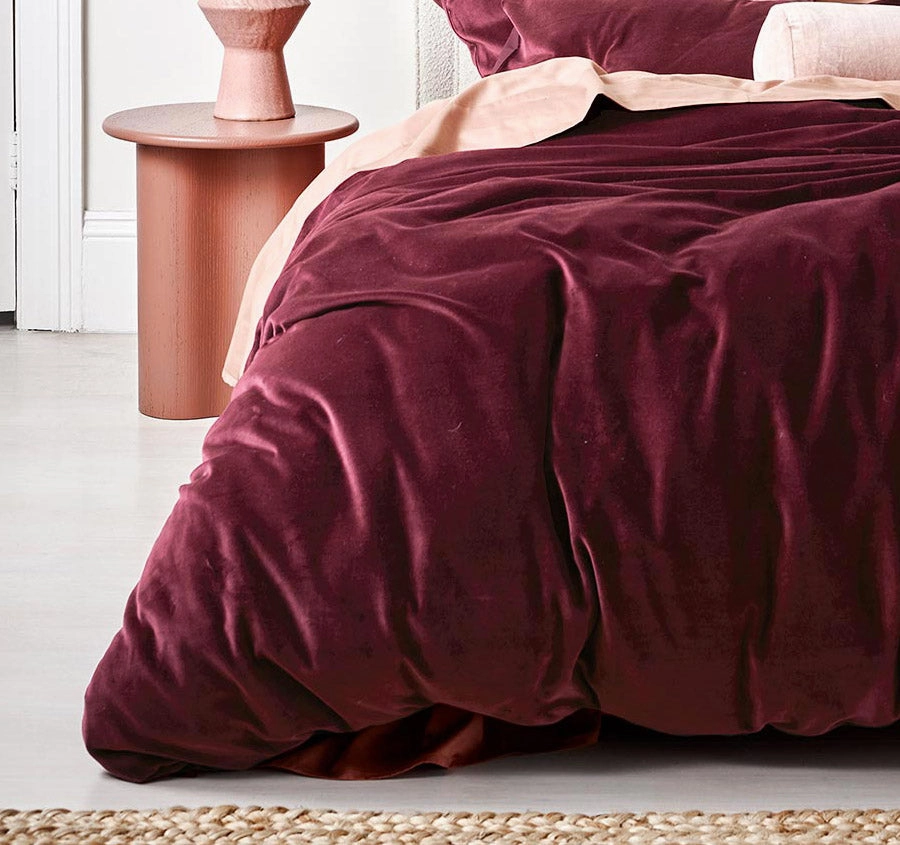 Luxury Velvet Quilt Cover Range Merlot