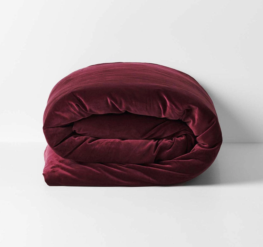 Luxury Velvet Quilt Cover Range Merlot