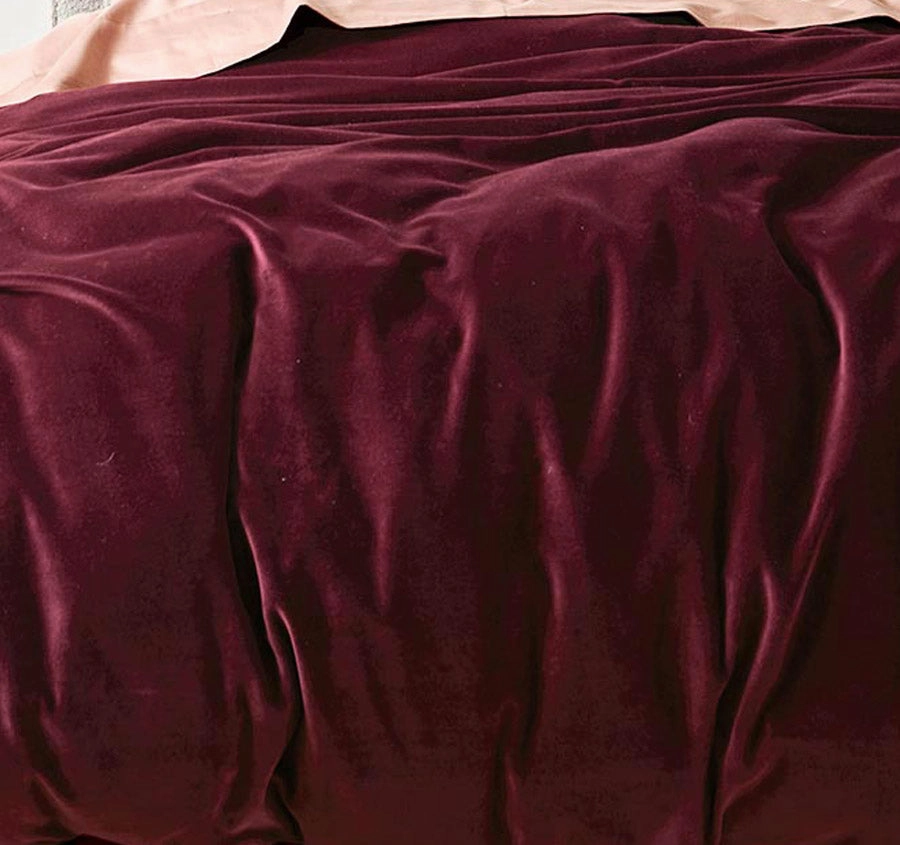 Luxury Velvet Quilt Cover Range Merlot