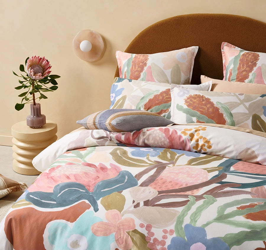 Maeve Quilt Cover Set Range Clay