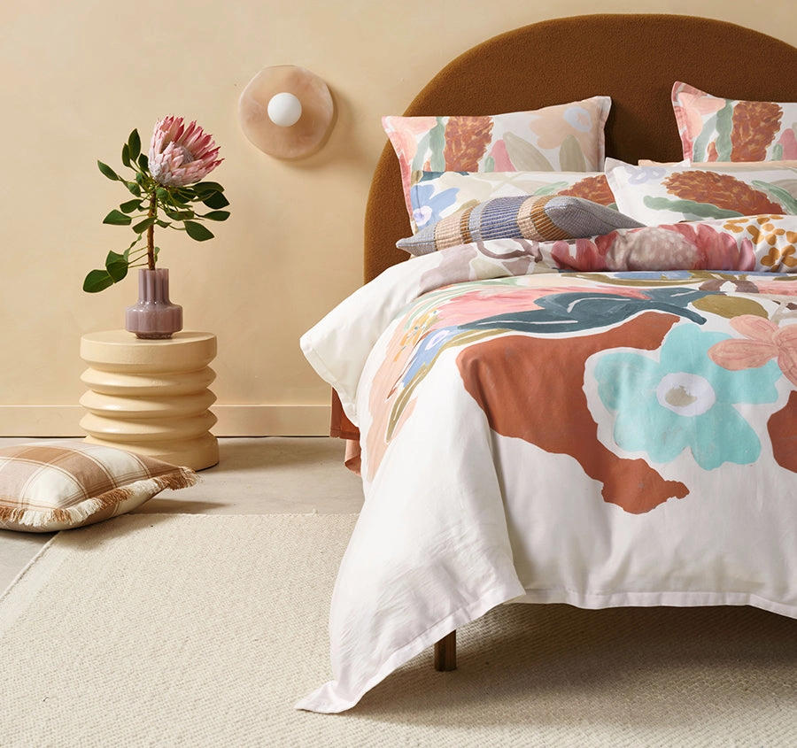 Maeve Quilt Cover Set Range Clay
