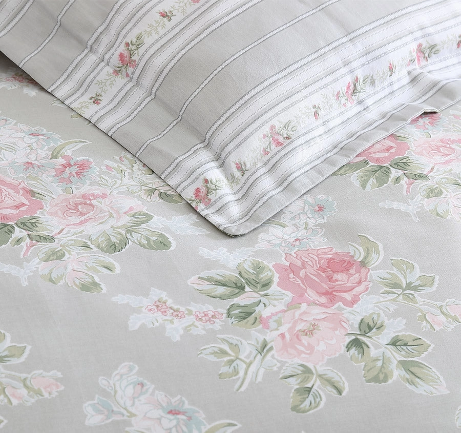 Melany Quilt Cover Set Range Pink and Grey