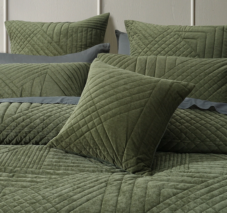 Navarro Quilt Cover Set Range Olive