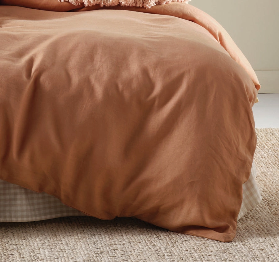 Nimes Linen Quilt Cover Set Range Clay