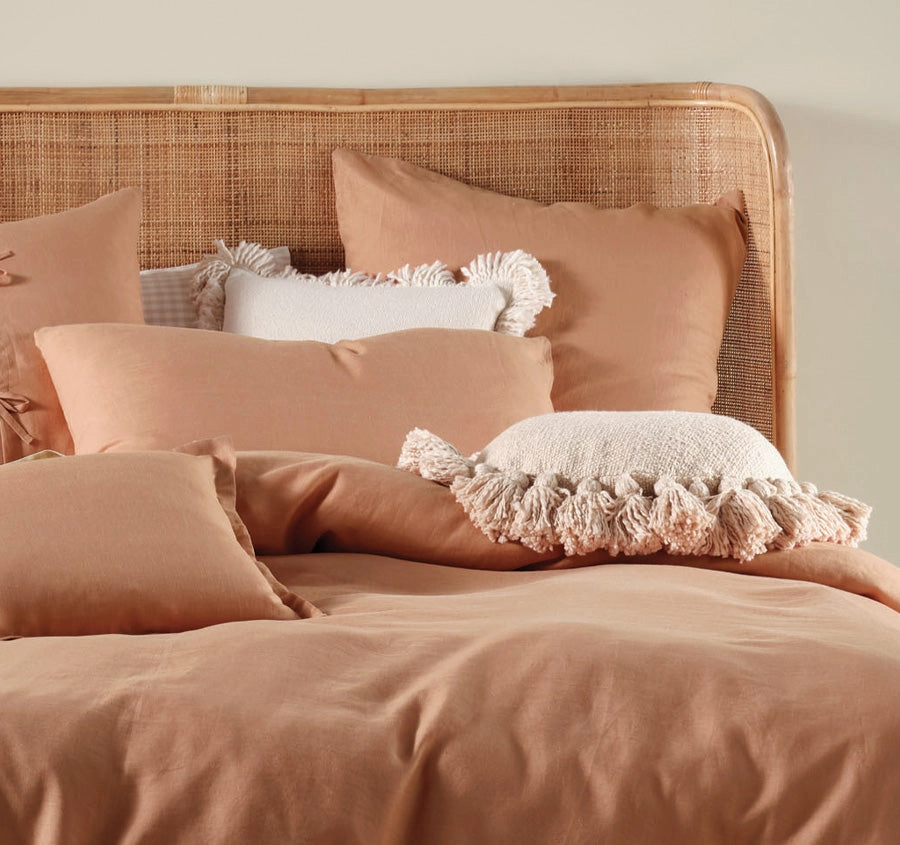 Nimes Linen Quilt Cover Set Range Clay