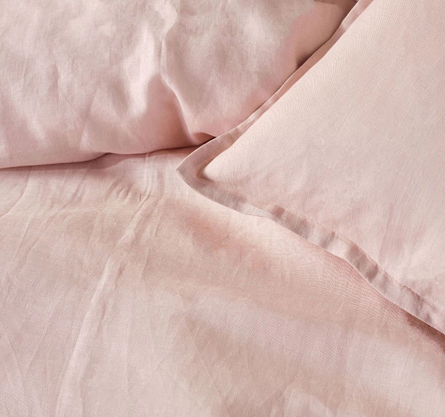 Nimes Linen Quilt Cover Set Range Rose Pink