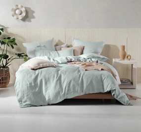 Nimes Linen Quilt Cover Set Range Sky