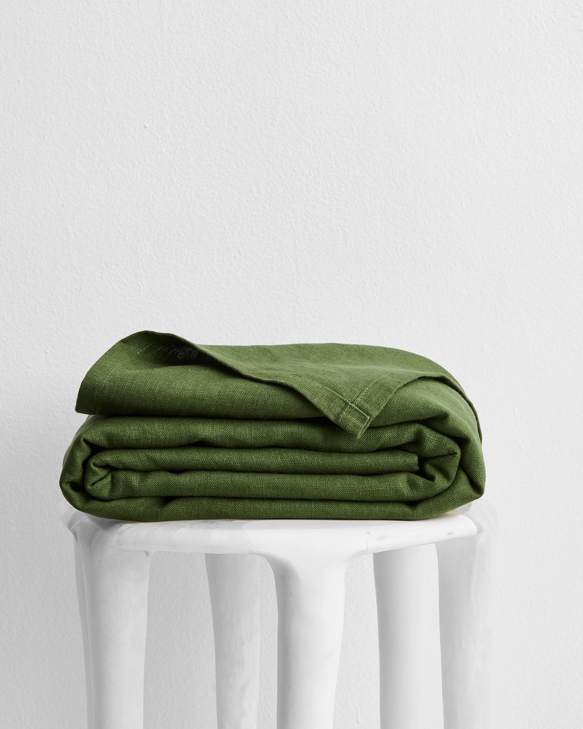 Olive Heavy Linen Bed Cover