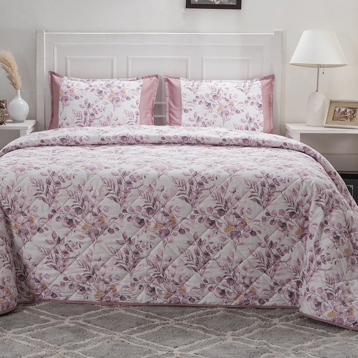 Optimist Bloom Leilani 4PC Quilt/Quilted Bed Cover Set