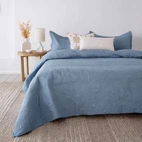 Paisley Coverlet Set By Bambury - Blue