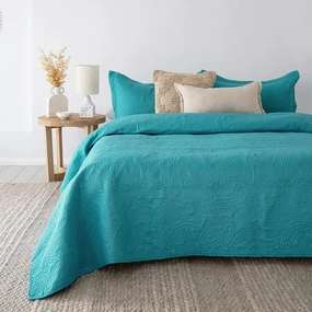 Paisley Coverlet Set By Bambury - Peacock