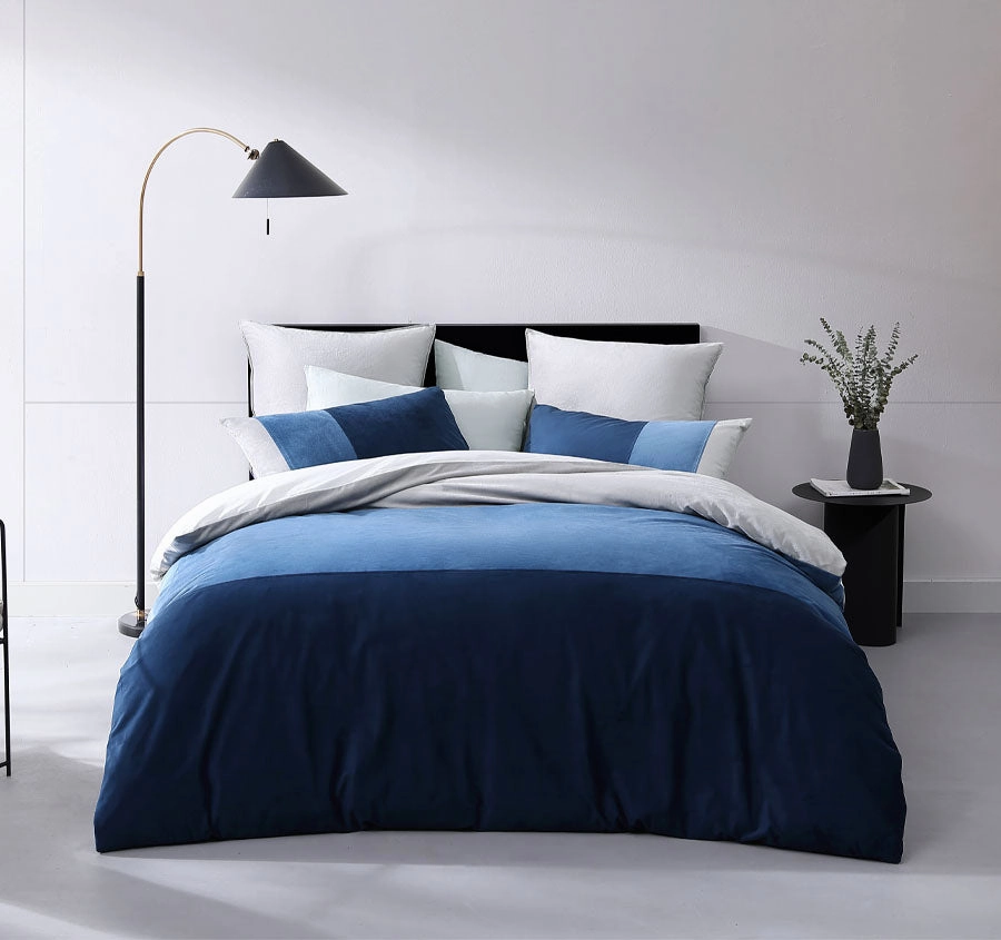 Parker Quilt Cover Set Range Blue
