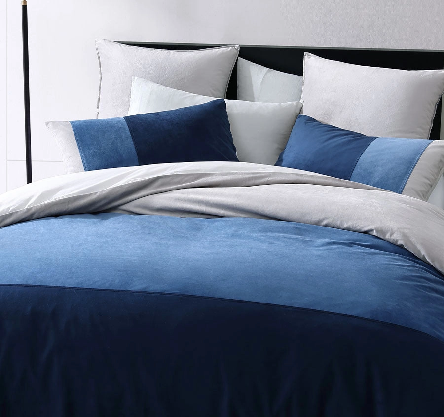 Parker Quilt Cover Set Range Blue