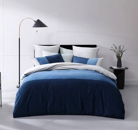 Parker Quilt Cover Set Range Blue
