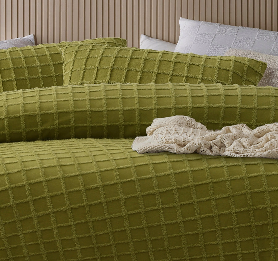 Parquet Quilt Cover Set Range Cacti Green