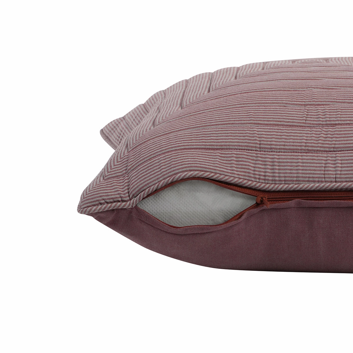 Pin Stripe Made With Egyption Cotton Ultra Soft Red Cushion Cover