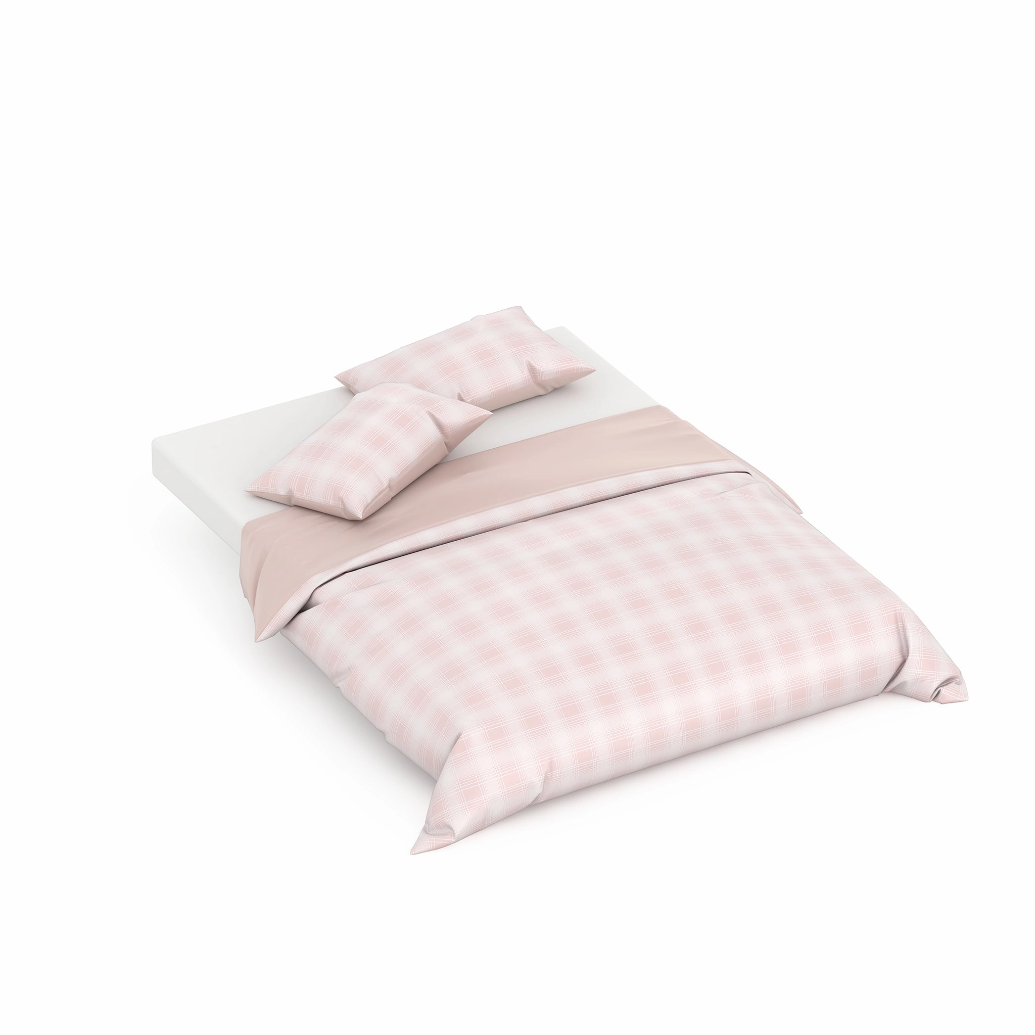 Pink Plaid Queen Quilt Cover Set