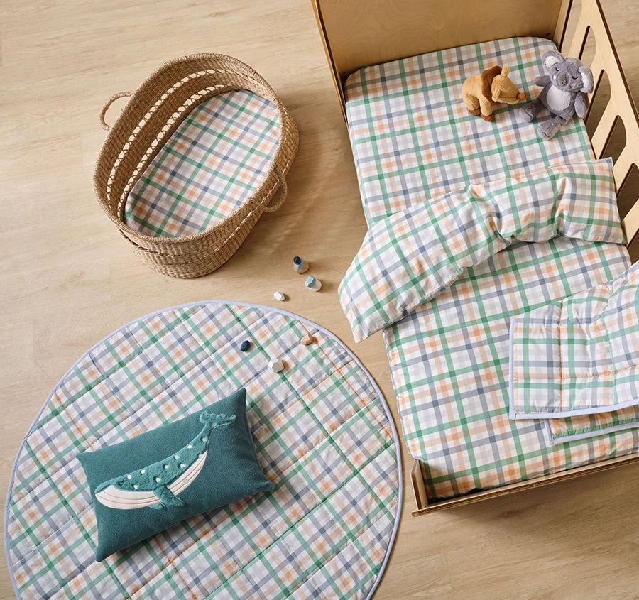 Playground Cot Quilt Cover Green