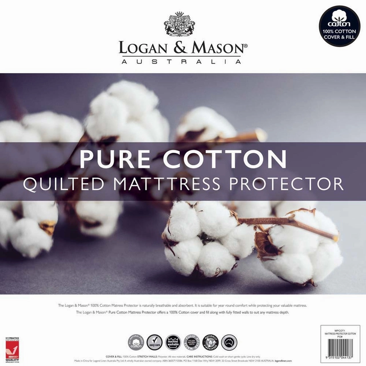 Pure Cotton Quilted Mattress Protector by Logan & Mason