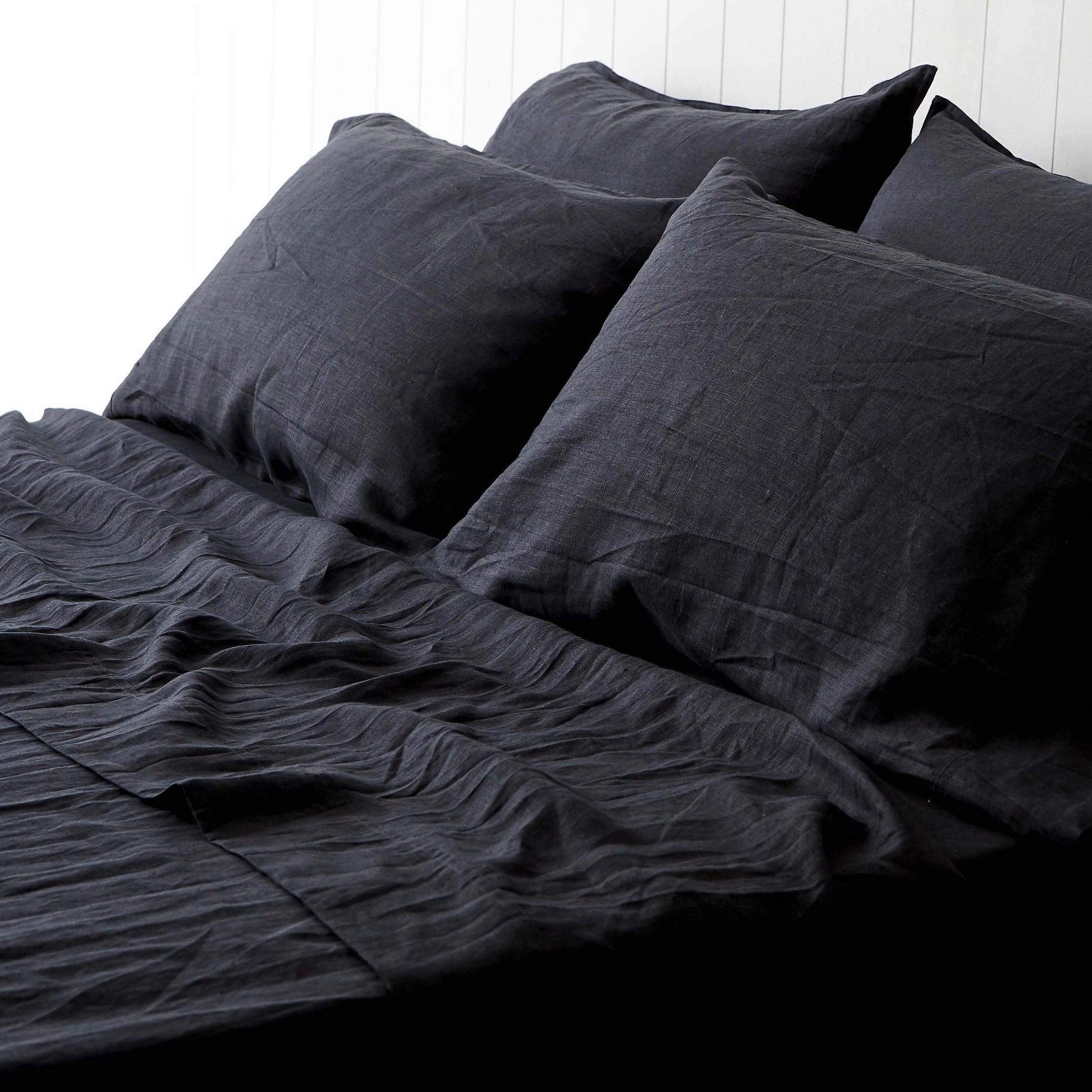 Pure Linen Quilt Cover Set - Darkest Hour