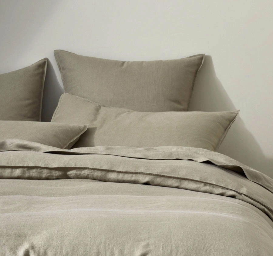 Ravello Linen Quilt Cover Range Caper